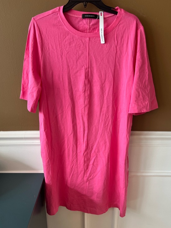 Merokeety Dresses & Skirts - Merokeety Pink Mini T-Shirt Dress Crewneck Short Sleeve Size L Oversized Lounge